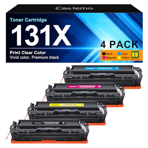 Caclemo 131X 131A Toner Cartridge 4 Pack M276nw Toner Cartridge Replacement for HP 131X 131A CF210X Toner Compatible with Laseret Pro 200 Color M251nw Toner, Pro 200 Color MFP M276nw M276n M251n Printer - Image 1