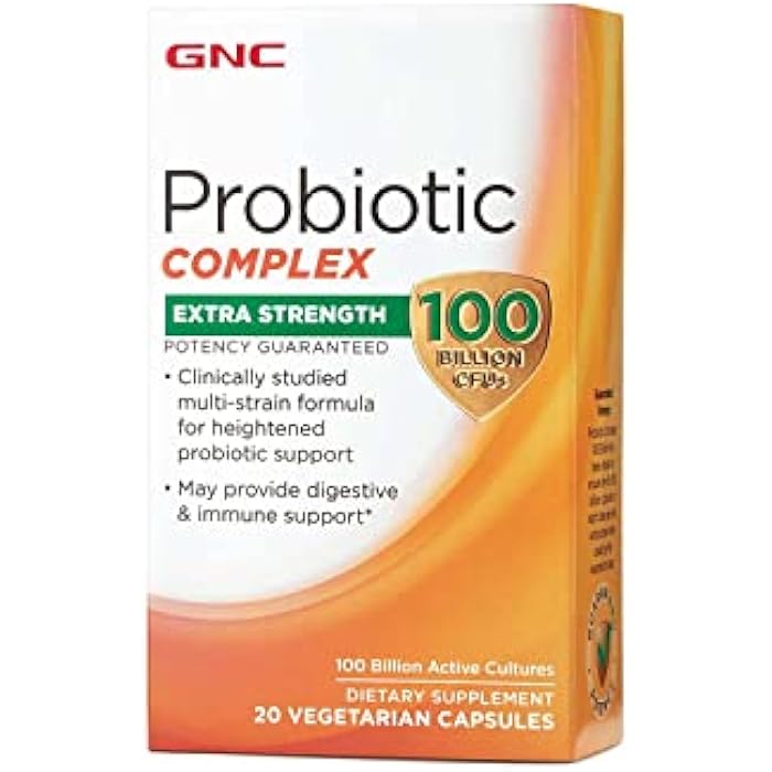 GNC Probiotic Complex Extra Strength with 100 Billion CFUs | for Heightened Probiotic Support and Digestive & Immune Support, Vegetarian | 20 Capsules - Image 1