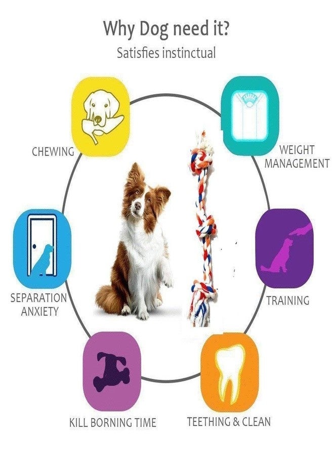 PETLICIOUS & MORE لعبة مضغ للكلاب من حبل قطني فاخر من بيتليشوس آند مور، لعبة بثلاث عقد، ألعاب للجراء (قد يختلف اللون، عبوة واحدة، الطول 17 بوصة) - Image 4