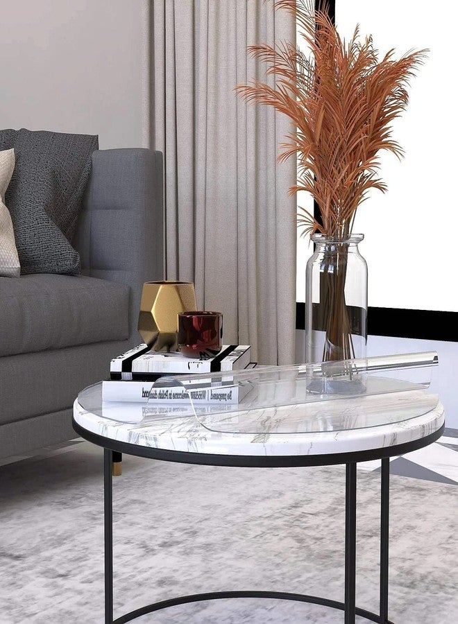 NECAUX غطاء طاولة دائري شفاف من NECAUX مقاس 40 بوصة، بسماكة 2 مم، إصدار مطور، غير قابل للانكماش، مقاوم للماء والخدوش، مصنوع من البلاستيك، مناسب لطاولة غرفة الطعام أو مكتب العمل. - Image 2