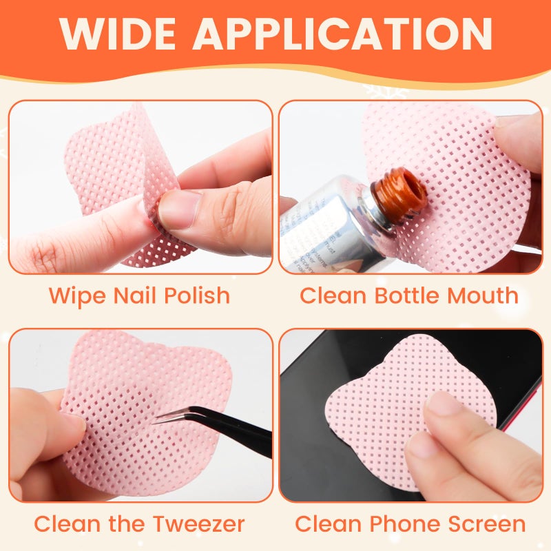 Corconess 1080PCS Lint Free Nail Wipes With 2 Acetone Dispensers Kit - Nail Polish Remover Wipes with Pump Dispensers,No Lint Nail Wipes Gel Nail Polish Remover Pump Wipes Set Nail Supplies - Image 5