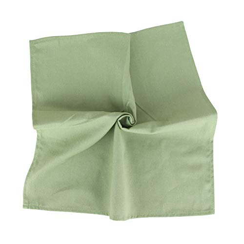 INFEI Solid Color Cotton Blended Dinner Cloth Napkins - Set of 12 (17 x 17 inches) - for Events & Home Use (Olive Green) - Image 4