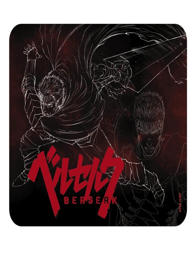 أبيستايل لوحة ماوس ABYSTYLE Berserk Guts مربعة الشكل، 9.25 بوصة طول × 7.7 بوصة ارتفاع، تتميز بالدقة والسرعة وقاعدة مطاطية مانعة للانزلاق، مستوحاة من شخصيات الأنمي والمانغا، تُعدّ من إكسسوارات المكتب المثالية. - Image 1