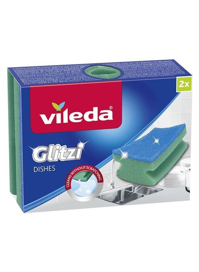 Vileda - Vileda Glitizi Dishes clean without scraching cleaning sponge , 2 pieces in pack - Image 1