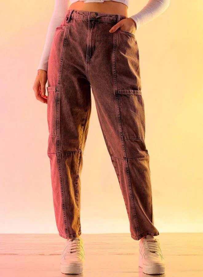 مرفوعة Women Relaxed Fit Solid High Rise Jeans