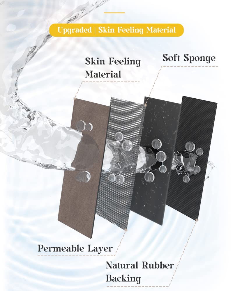 MontVoo -Bath Mat Rug-Rubber Backing Non Slip Quick Dry Absorbent Thin Bathroom Rugs Fit Under Door-Faux Suede Surface Bathroom Floor Mats-Shower Rug for in Front of Bathtub Shower Brown 17"x59" - Image 4