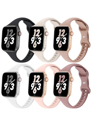Slim Thin Bands For Apple Watch Series 10 9 8 7 6 5 4 SE , 38/40/41/42mm, Soft Silicone Sport Smartwatch Strap- Multi1 - pzsku/Z7F7E3E59570025B09700Z/45/_/1717425337/bd5ba952-118b-4840-82ed-4b95eef42508