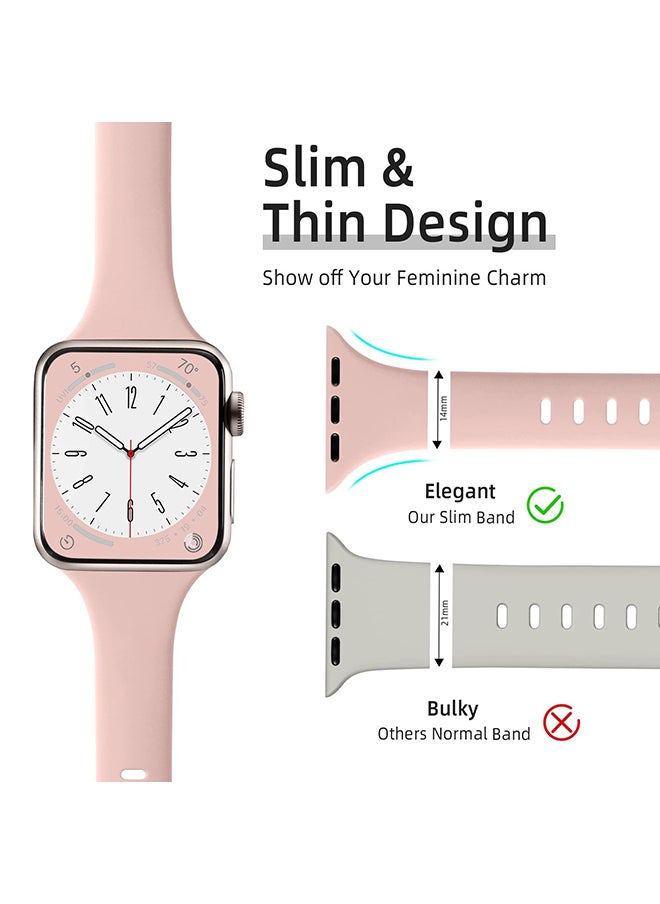 O Ozone Slim Thin Bands For Apple Watch Series 10 9 8 7 6 5 4 SE , 38/40/41/42mm, Soft Silicone Sport Smartwatch Strap- Multi1  - Image 4