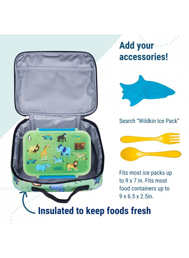 Wildkin Wildkin Kids Insulated Lunch Box Bag for Boys & Girls, Reusable Kids Lunch Box is Perfect for Early Elementary Daycare School Travel, Ideal for Hot or Cold Snacks & Bento Boxes (Wild Animals) - Image 5