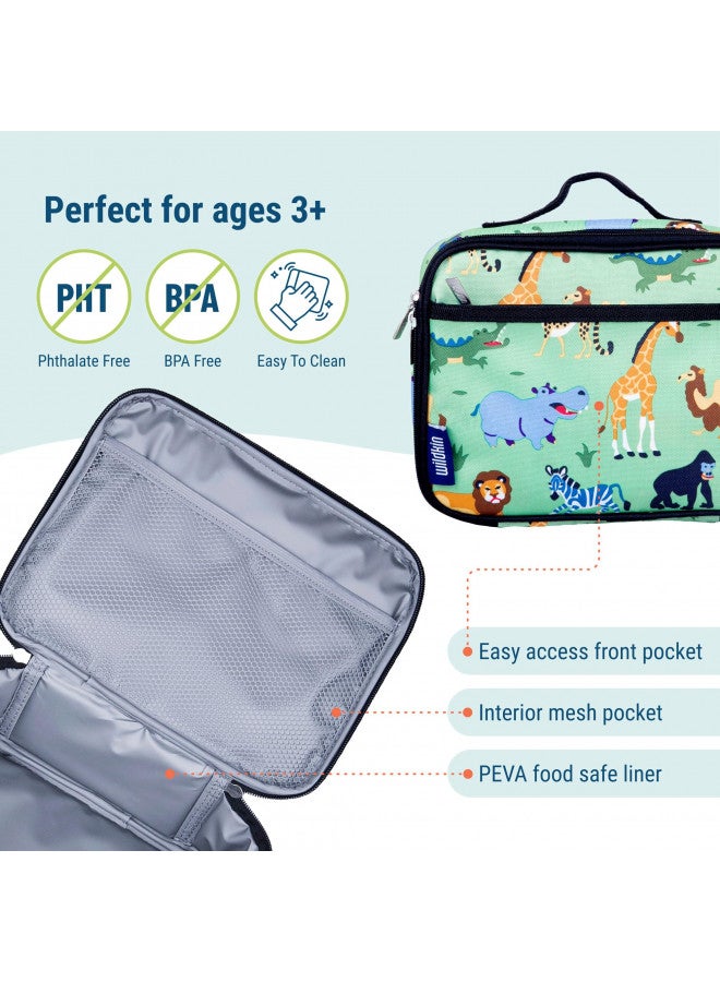 Wildkin Wildkin Kids Insulated Lunch Box Bag for Boys & Girls, Reusable Kids Lunch Box is Perfect for Early Elementary Daycare School Travel, Ideal for Hot or Cold Snacks & Bento Boxes (Wild Animals) - Image 3