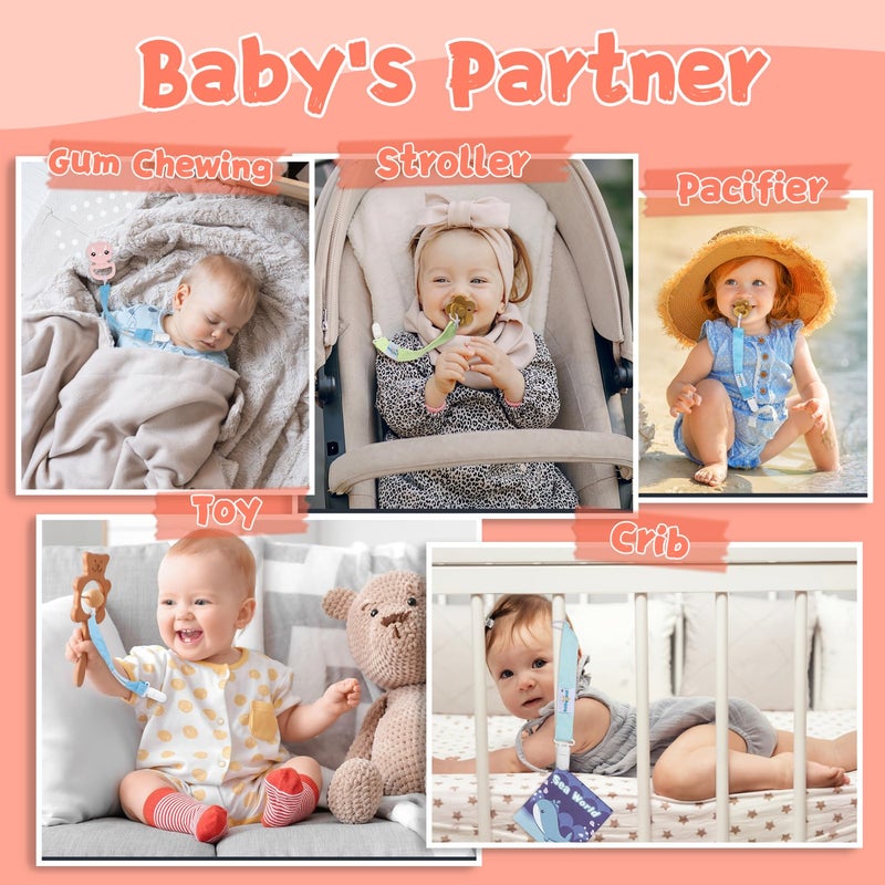 babygoal Baby Girl Pacifier Clips, 6 Pack Solid Color Pacifier Holder Clips for Boys and Girls Fits for Most Pacifier Styles and Binkies 6MP23 - Image 4