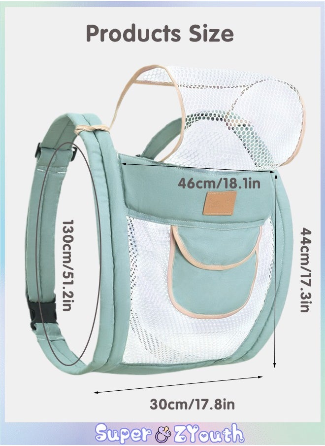 Super ZYouth Ergonomic Baby Carrier with Pocket, Double Layer Mesh Baby Sling for Newborn, Infant, Toddler, Baby Strap for all Seasons, Grey  - Image 2
