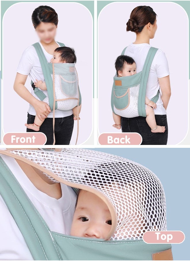 Super ZYouth Ergonomic Baby Carrier with Pocket, Double Layer Mesh Baby Sling for Newborn, Infant, Toddler, Baby Strap for all Seasons, Grey  - Image 4