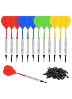 Soft Tip Darts - 12 Pcs Plastic Tip Darts Set, Soft Tip Darts for Electronic or Plastic Dartboard, Soft Darts Set with 100 Black Replacement Tips for Home Office Game Room Bar Club