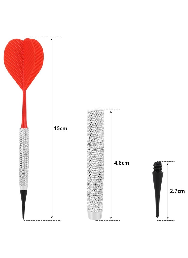 Arabest - Soft Tip Darts - 12 Pcs Plastic Tip Darts Set, Soft Tip Darts for Electronic or Plastic Dartboard, Soft Darts Set with 100 Black Replacement Tips for Home Office Game Room Bar Club - Image 1