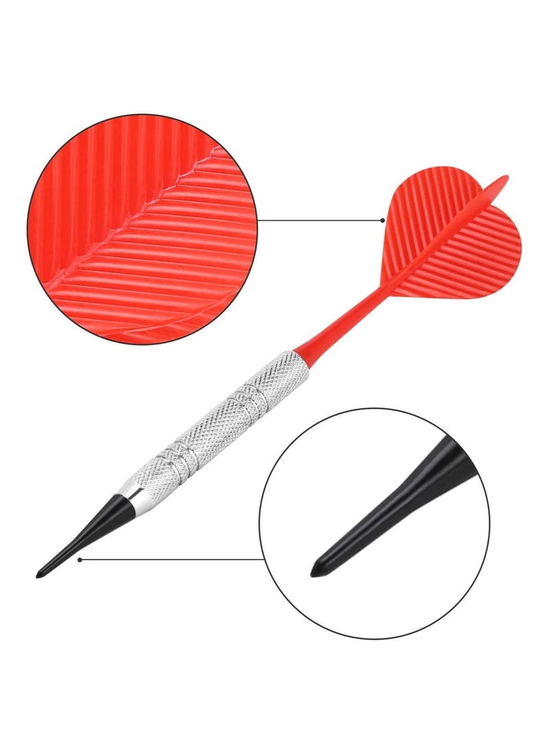 Arabest - Soft Tip Darts - 12 Pcs Plastic Tip Darts Set, Soft Tip Darts for Electronic or Plastic Dartboard, Soft Darts Set with 100 Black Replacement Tips for Home Office Game Room Bar Club - Image 1