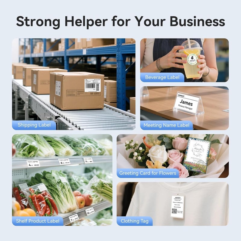 4 Inch Thermal Label Maker, B4 Bluetooth Label Printer for Shipping Packages, Small Business, Home, Office, Portable Sticker Maker with 1 Roll 4'' x6'' Label-20pcs/roll - Image 3