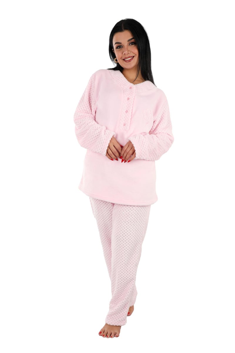 Dadoush Luxury Women's Winter Faux Fur Pajama Set - Winter Pajamas with Pants for Women - Women's Winter Pajamas to Enjoy the Winter Weather with Faux Fur from Daadoush - Image 1