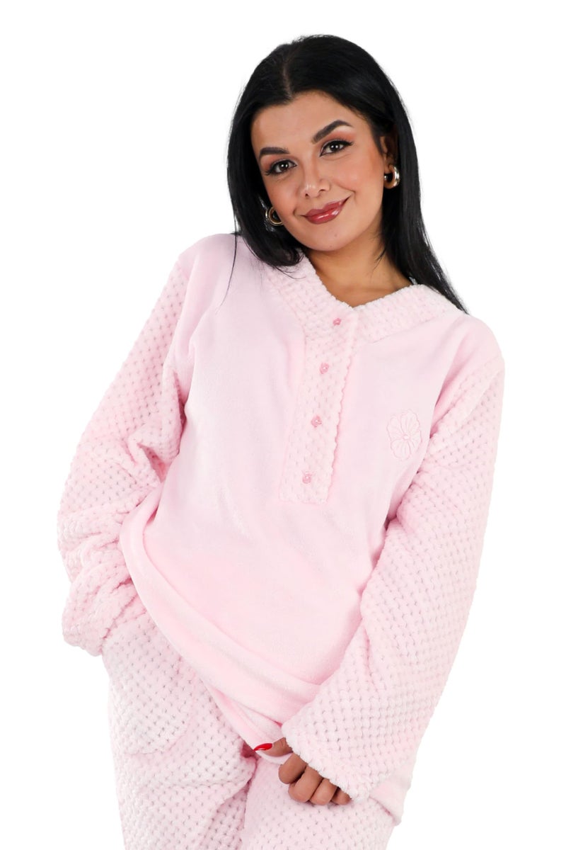 Dadoush Luxury Women's Winter Faux Fur Pajama Set - Winter Pajamas with Pants for Women - Women's Winter Pajamas to Enjoy the Winter Weather with Faux Fur from Daadoush - Image 2