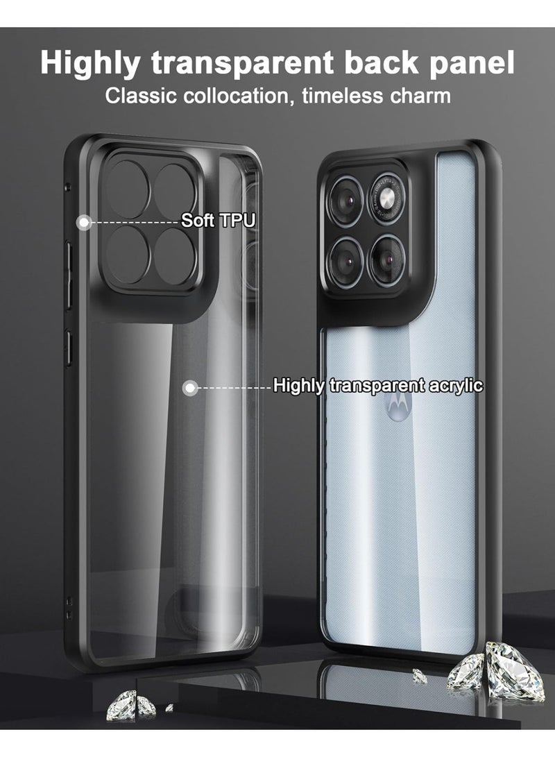 جراب حماية شفاف مقاوم للصدمات لهاتف Moto Edge 70 Fusion، غطاء خلفي مقاوم للاصفرار مع حماية من مادة TPU. - Image 2