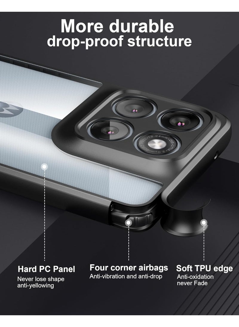 جراب حماية شفاف مقاوم للصدمات لهاتف Moto Edge 70 Fusion، غطاء خلفي مقاوم للاصفرار مع حماية من مادة TPU. - Image 3