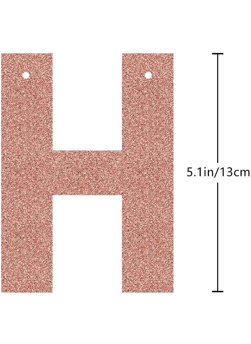 MAGJUCHE Rose Gold 8th Birthday Banner Glitter Happy 8 Years Old Boy or Girl Party Decorations Supplies  - Image 4