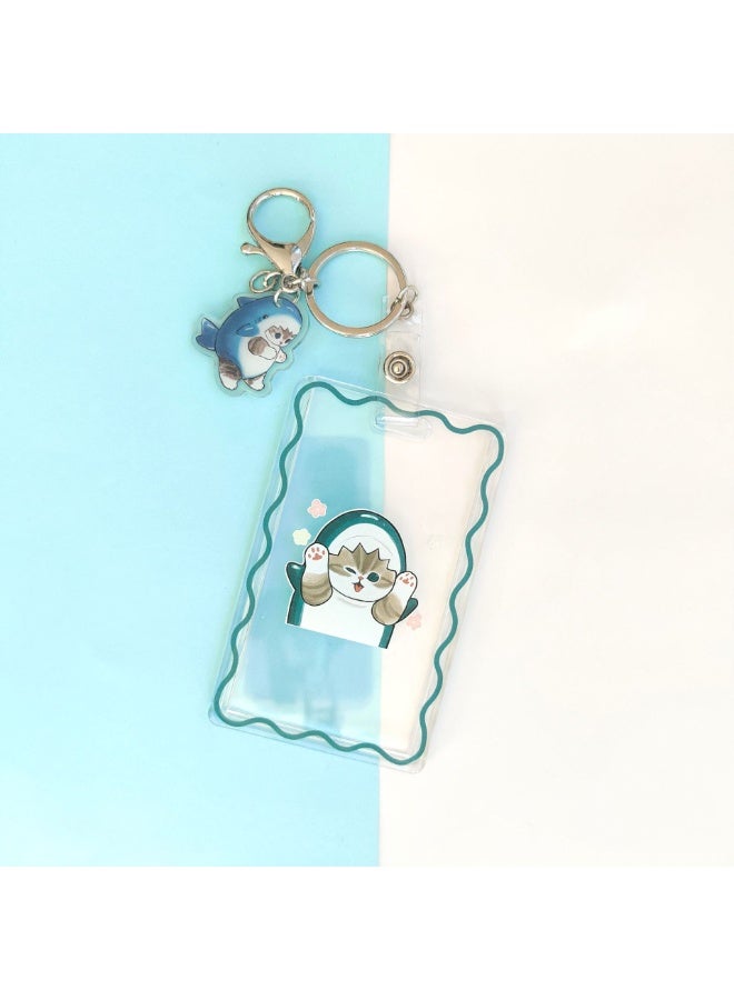 NIBEMINENT 1 - Piece MOFUSAND Kpop Photo Card Holder Pendant Key Chain ID Badge Holder ID Card Holder Photo Card Protector for School ID Office ID Access Card for Women Girls