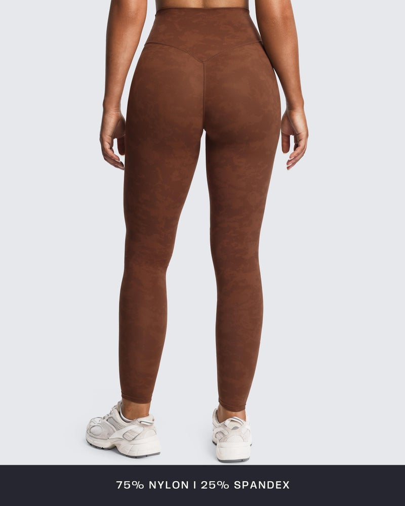Aoxjox High Waisted Workout Leggings for Women Tummy Control Buttery Soft Yoga Metamorph Deep V Pants 26" (Cloud Brown, Small) - Image 5