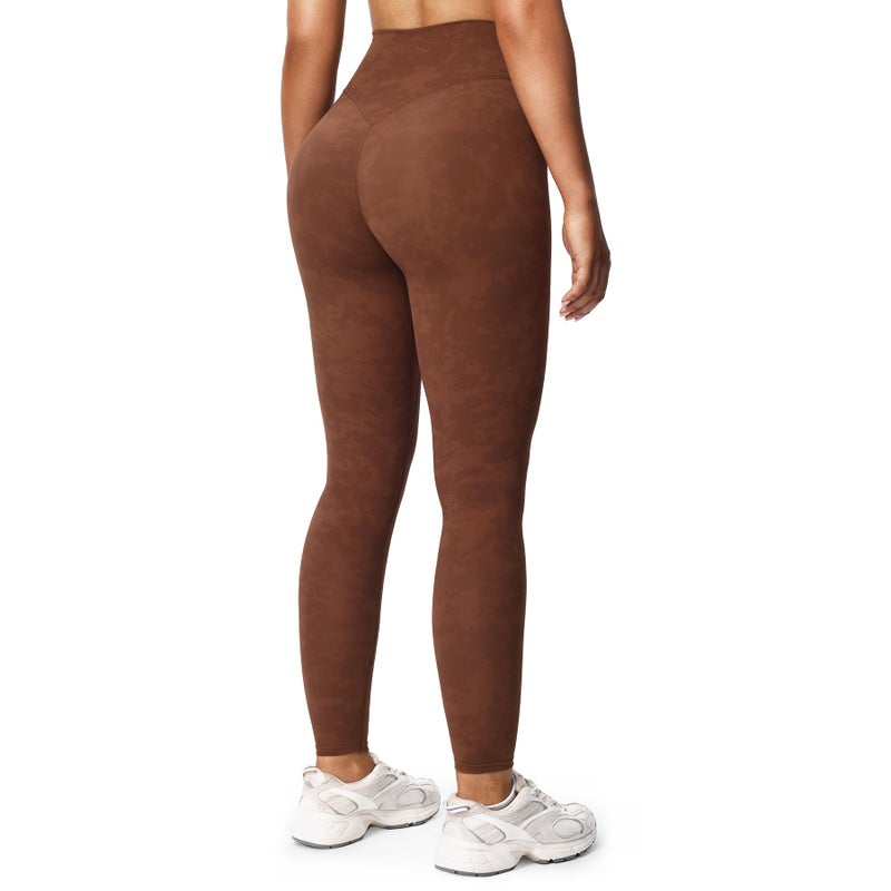 Aoxjox High Waisted Workout Leggings for Women Tummy Control Buttery Soft Yoga Metamorph Deep V Pants 26" (Cloud Brown, Small) - Image 1