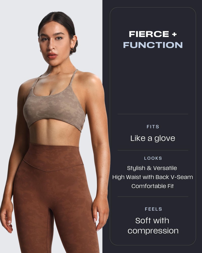 Aoxjox High Waisted Workout Leggings for Women Tummy Control Buttery Soft Yoga Metamorph Deep V Pants 26" (Cloud Brown, Small) - Image 4