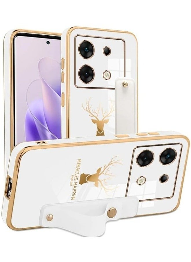Generic - Compatible with Infinix Zero 30 5G Case,Women Girls Cute Luxury Pretty with Stand & Hand Holder Phone Case Plating Frame Silicone Cover for Infinix Zero 30 5G - Image 1
