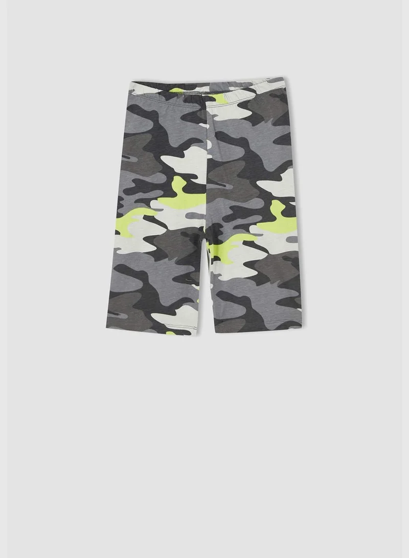 DeFacto Regular Fit Short Sleeve Camo Print Pyjama Set