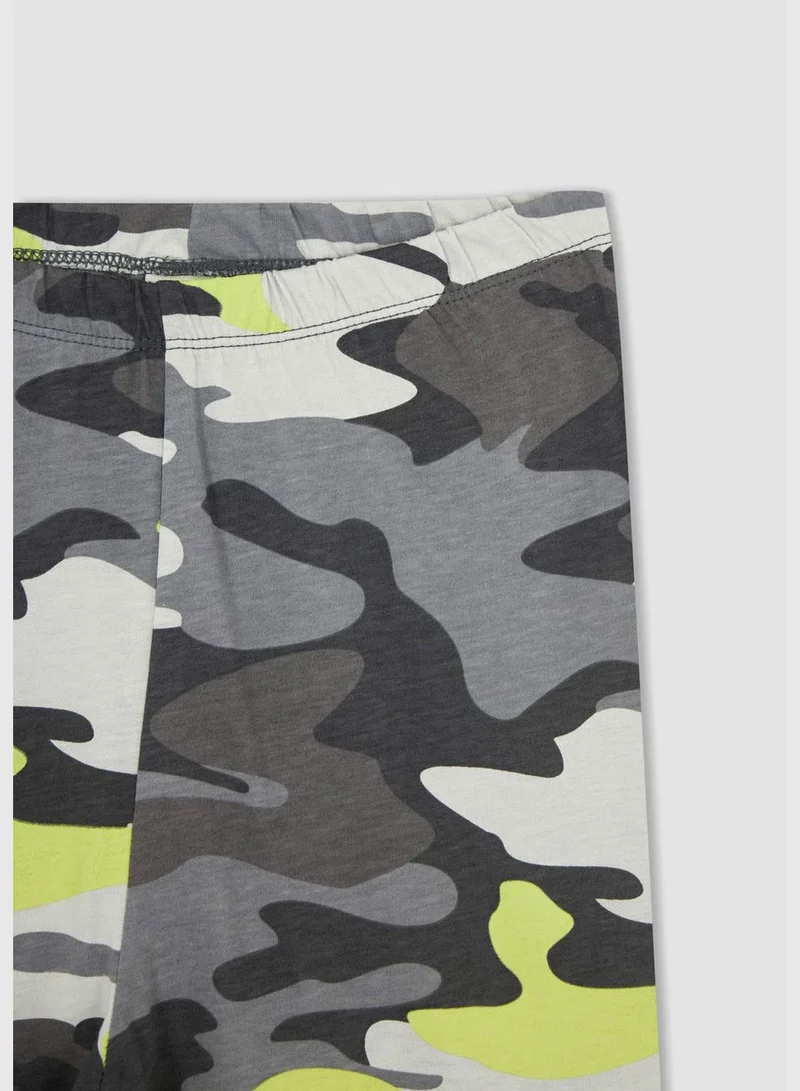 DeFacto Regular Fit Short Sleeve Camo Print Pyjama Set