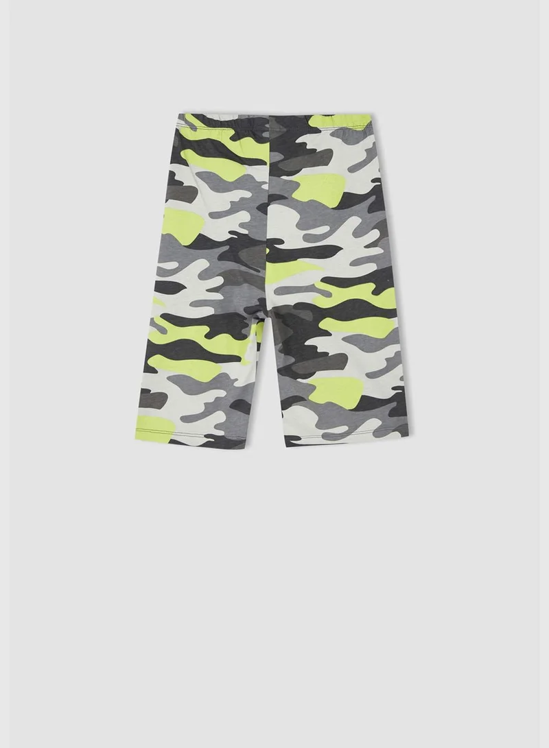 DeFacto Regular Fit Short Sleeve Camo Print Pyjama Set