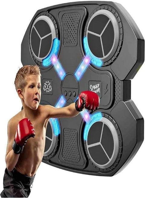 Smart Electronic Musical Boxiing Machine With Led Light For Boxing Training, Boxiing Tracking Device, Comes With A Pair Of Boxiing Gloves