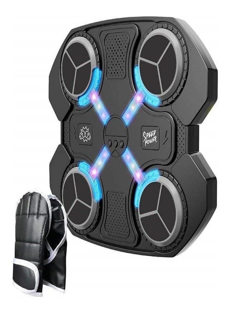 Smart Electronic Musical Boxiing Machine With Led Light For Boxing Training, Boxiing Tracking Device, Comes With A Pair Of Boxiing Gloves