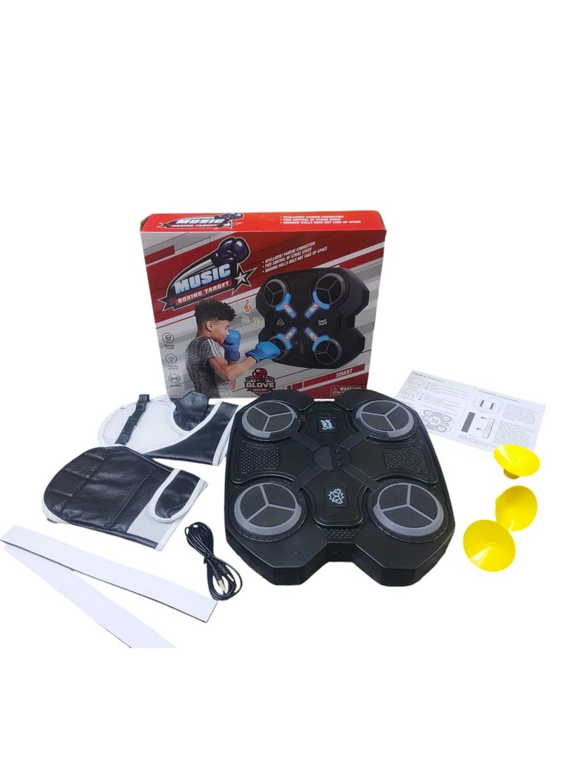 Smart Electronic Musical Boxiing Machine With Led Light For Boxing Training, Boxiing Tracking Device, Comes With A Pair Of Boxiing Gloves