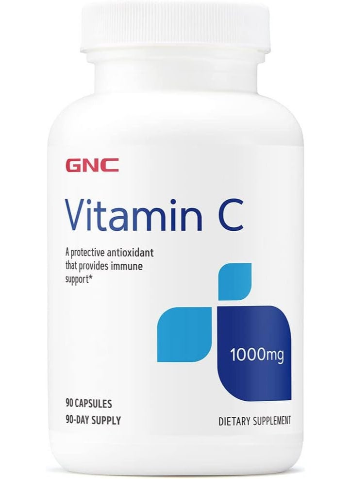 GNC Vitamin C Capsules 1000mg for Immune Support, 90 Count - Image 1