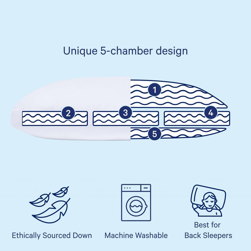 Casper Sleep Down Pillow for Sleeping, Standard, White - Image 2