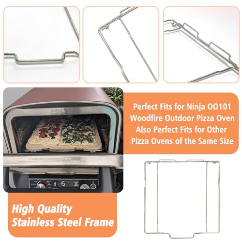 AJinTeby 12 inch Pizza Stone with Rack for Oven and Grill Baking, Baking Stone Set for Ninja OO101 8 In 1 Outdoor Pizza Oven, Fits Ninja Woodfire OO100 Series Outdoor Oven, for Ninja Pizza Oven Accessories - Image 4