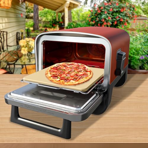 AJinTeby 12 inch Pizza Stone with Rack for Oven and Grill Baking, Baking Stone Set for Ninja OO101 8 In 1 Outdoor Pizza Oven, Fits Ninja Woodfire OO100 Series Outdoor Oven, for Ninja Pizza Oven Accessories - Image 5