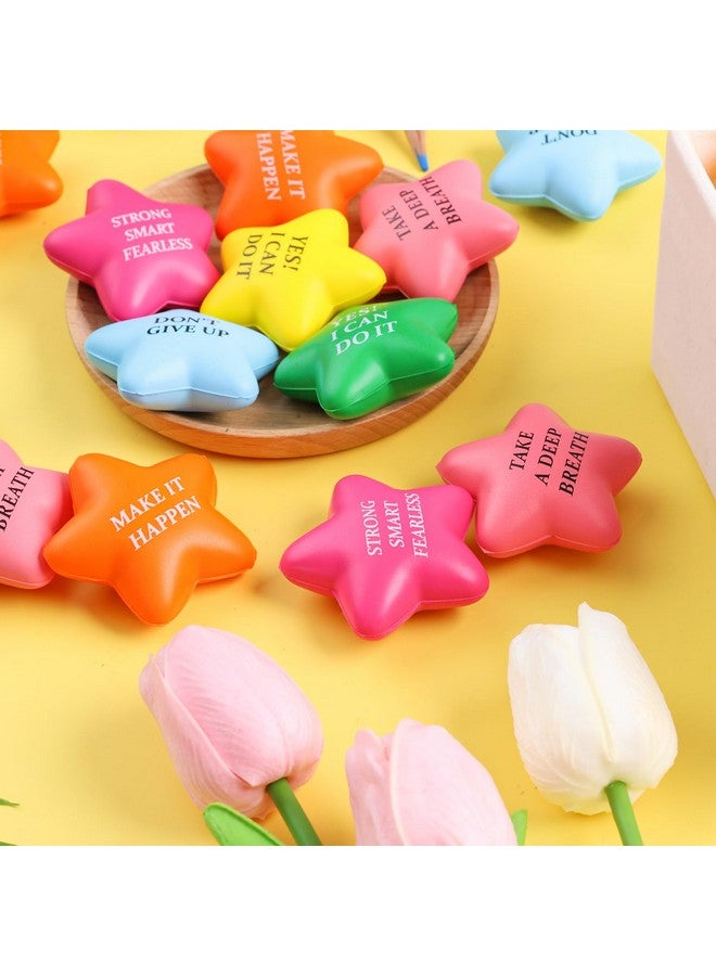 POPLAY 24Pcs Inspirational Stress Relief Balls, 2Inch Star Stress Balls Colorful Foam Squeeze Balls Motivational Stress Balls For Kids Adults Anxiety Fidget Sensory - Image 5