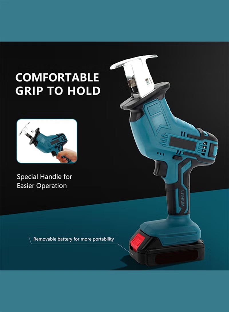 WINSEE Reciprocating Saw,48V Power Tool Cordless Reciprocating Saw Combo Set,0-3500r/min,with 2 Batteries and a Charger,8 Saw Blades,for Cutting Wood/Metal/PVC Pipes,Tools - Image 3