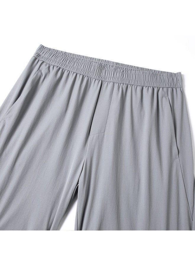 Judger [cool And Lightweight] Men's Casual Pants With Elastic Waistband For Commuting, Comfortable Breathable Waterproof Straight-leg Trousers - Image 2