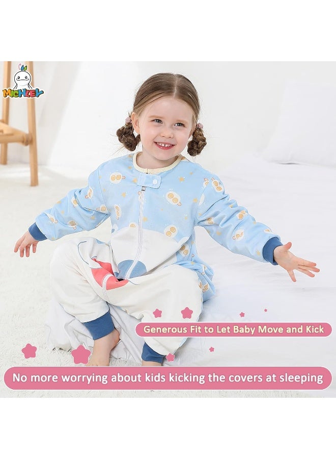 MICHLEY Baby Sleeping Bag Sack Long Sleeve with Feet Winter Swaddle Wearable Blanket for Boys Girls - Image 5