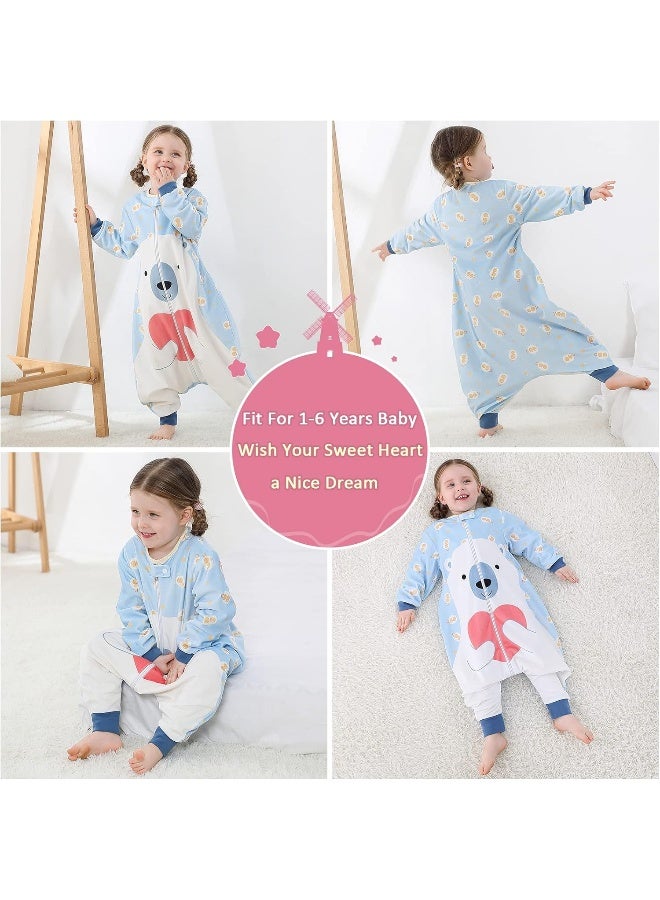 MICHLEY Baby Sleeping Bag Sack Long Sleeve with Feet Winter Swaddle Wearable Blanket for Boys Girls - Image 4