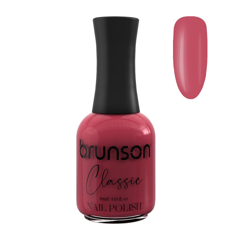 Brunson Classic Nail Polish 18ml Fast Dry Nail Lacquer Nail Harderner Normal Polish Glossy Gel Effect Quick Air Dry Long-Lasting Natural Nail Enamel Salon Quality Manicure Pedicure Regular Polish