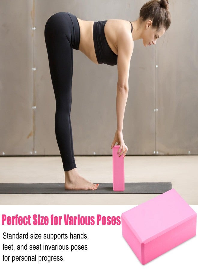 Silipull 10 Pcs Pilates Ring Blocks Set for Women Home Yoga Equipment Accessories Pilates Ring Circle and Ball Workouts Gift Include Ball Yoga Circle Resistance Bands Block Straps Gym Bag(Pink) - Image 5