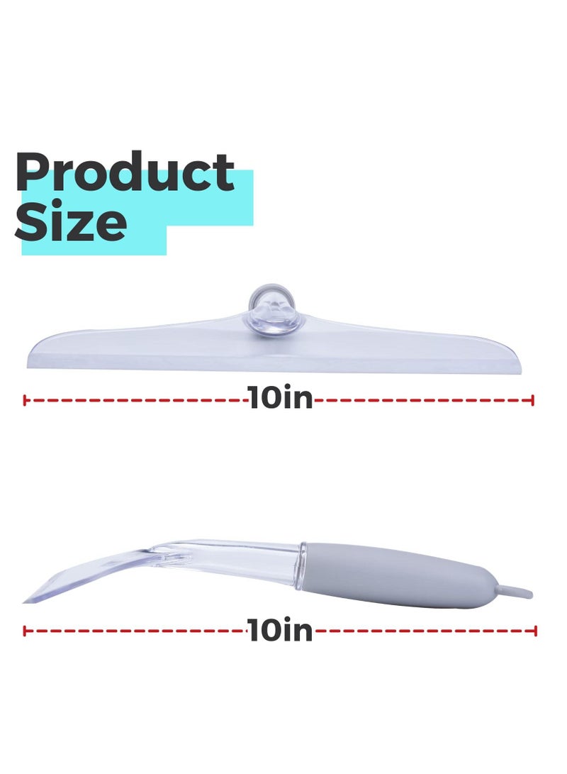 SYOSI 2 عبوة مكاشط دش لأبواب زجاجية، مكاشط مطاطية للبلاط والمرايا في الحمام، زجاج السيارات، مجموعات تنظيف النوافذ بما في ذلك الخطافات - Image 5