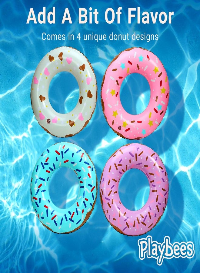 Playbees Sprinkle Donut Pool Floats - 4 Pack - 20 Inch - Inflatable Floaties for Kids - Fun Summer Water Toy for Pool Parties and Decorations - Image 4